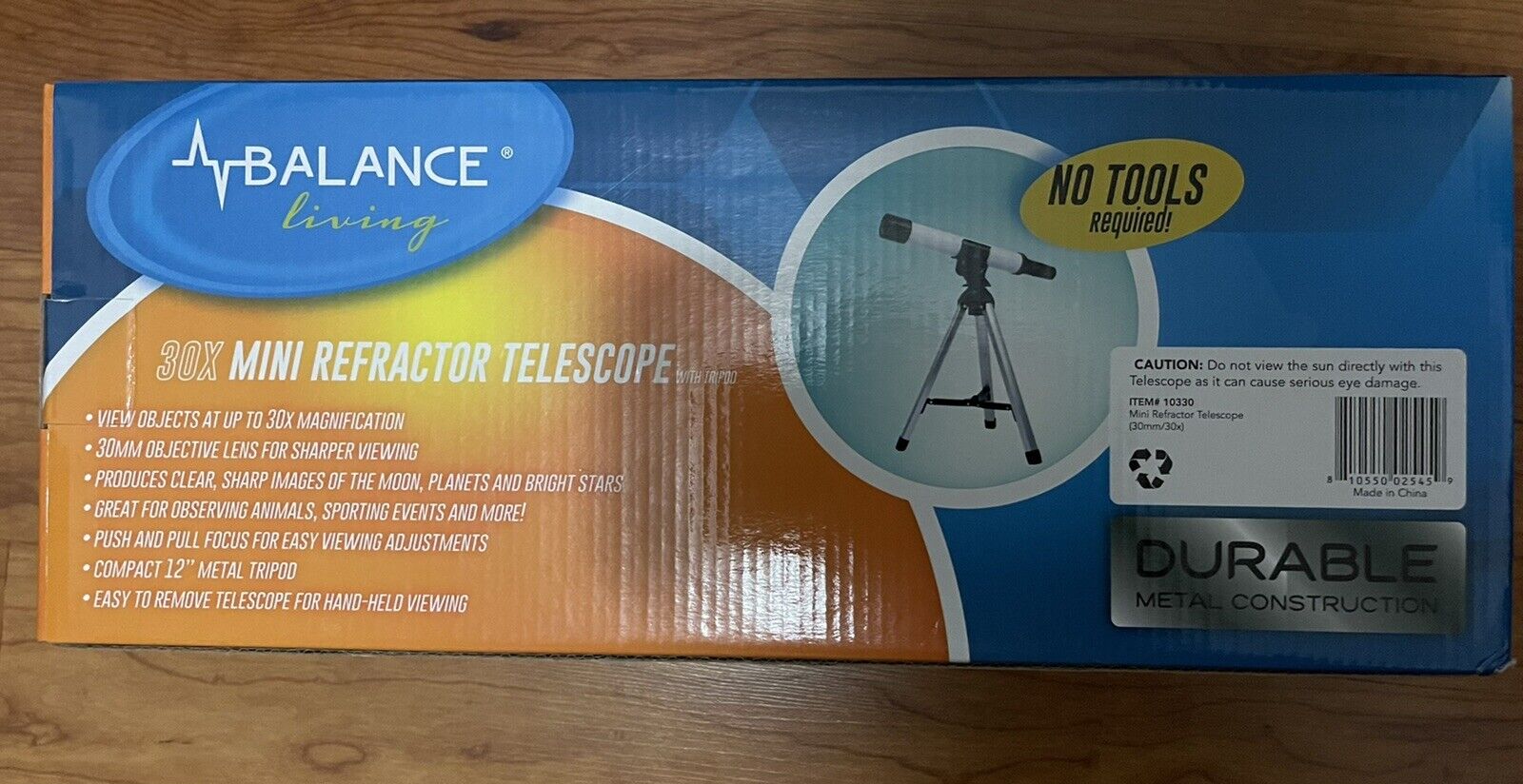 Balance Living Mini Refractor Telescope 30mm/30 X W Tripod 9.5\