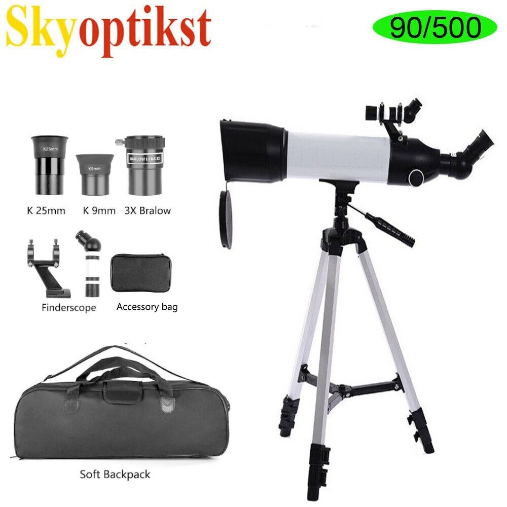 Skyoptikst 500X90mm 20-180X Telescope Astronomical 90AZ with Carrying Bag Gift