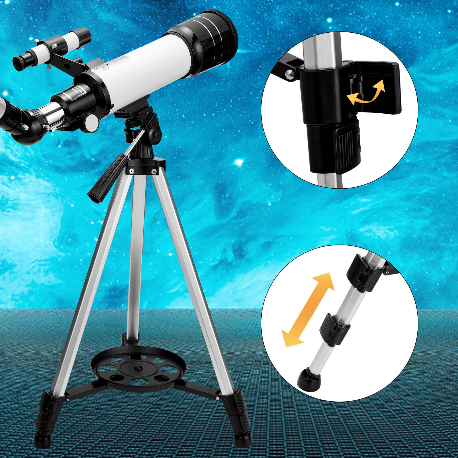 70mm Professional Astronomical Telescope High Tripod Travel Bag Adults Kids Gift