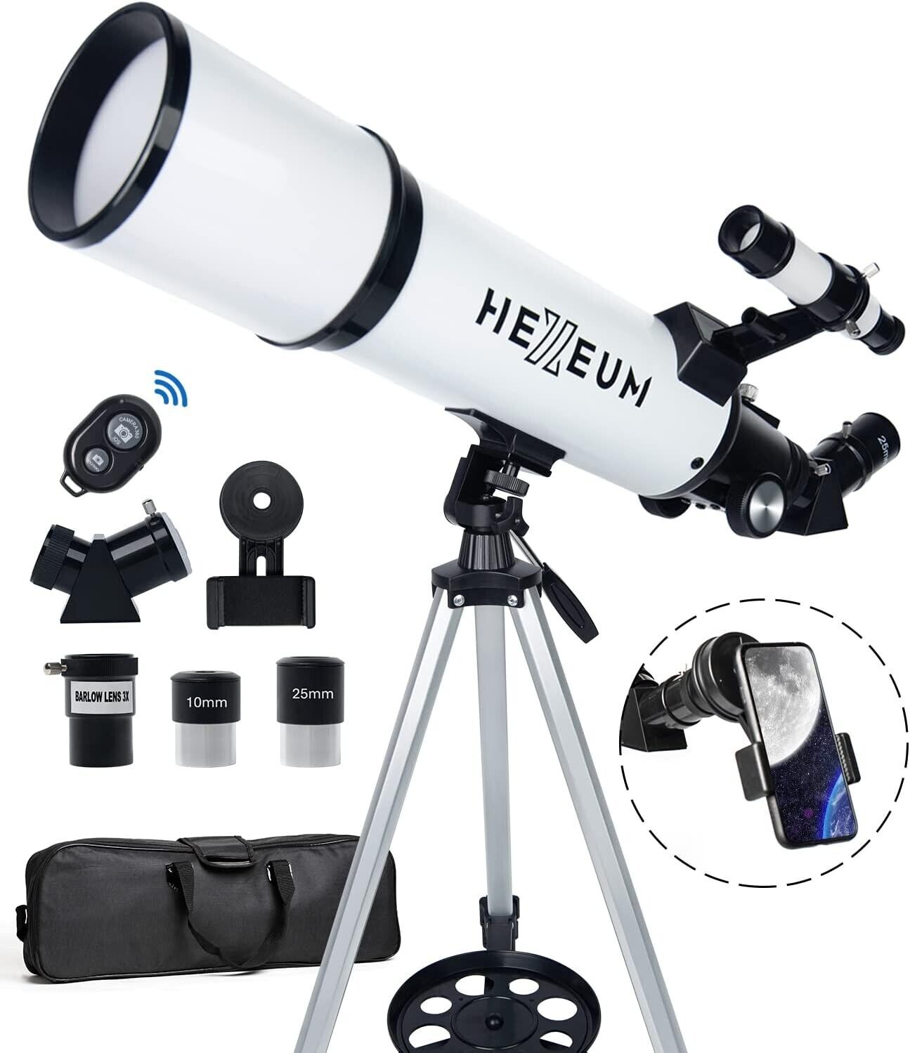 Telescope 80mm Aperture 600mm Astronomical Portable Refracting Fully Mult Coated