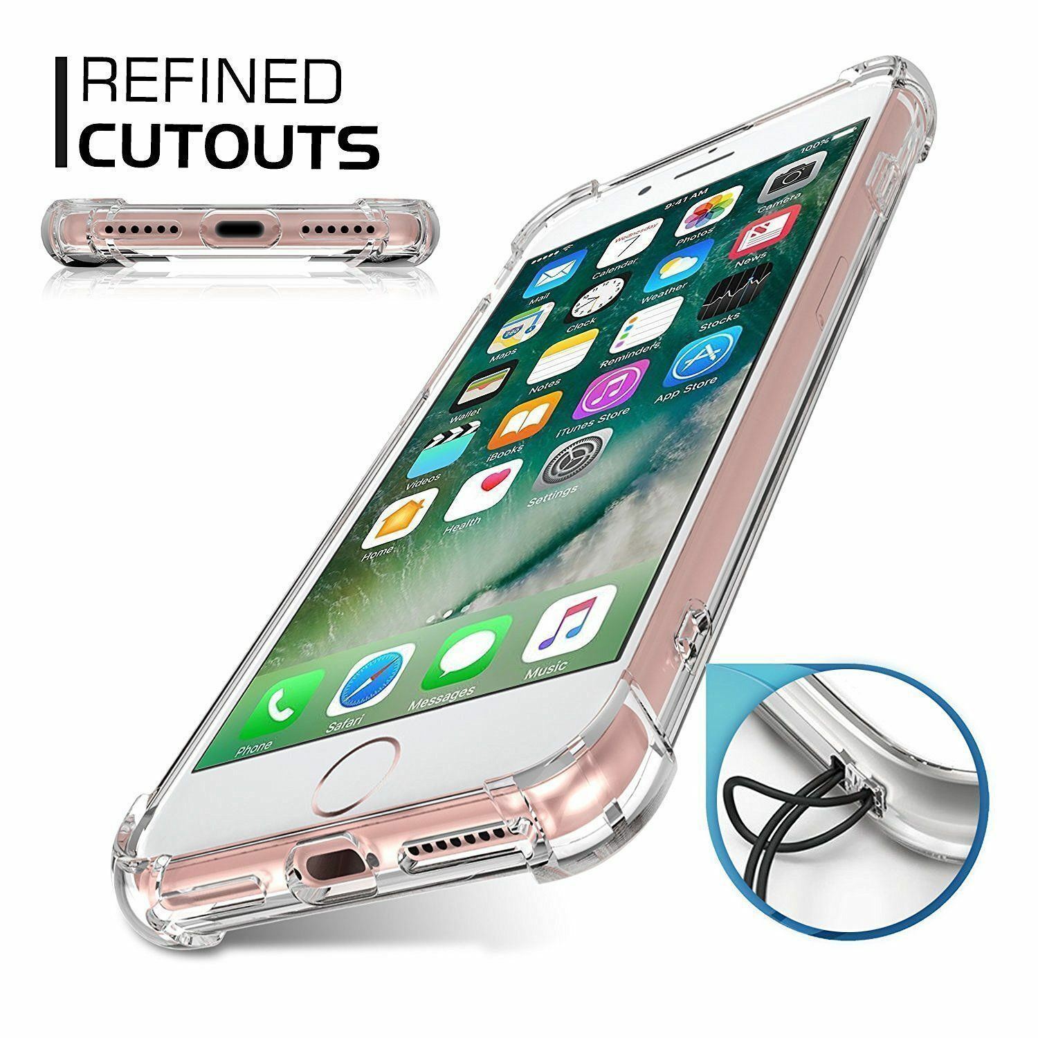 Case For iPhone 14 Pro Max Plus 13 11 12 XR 7 8 Clear Shockproof Cover Silicone