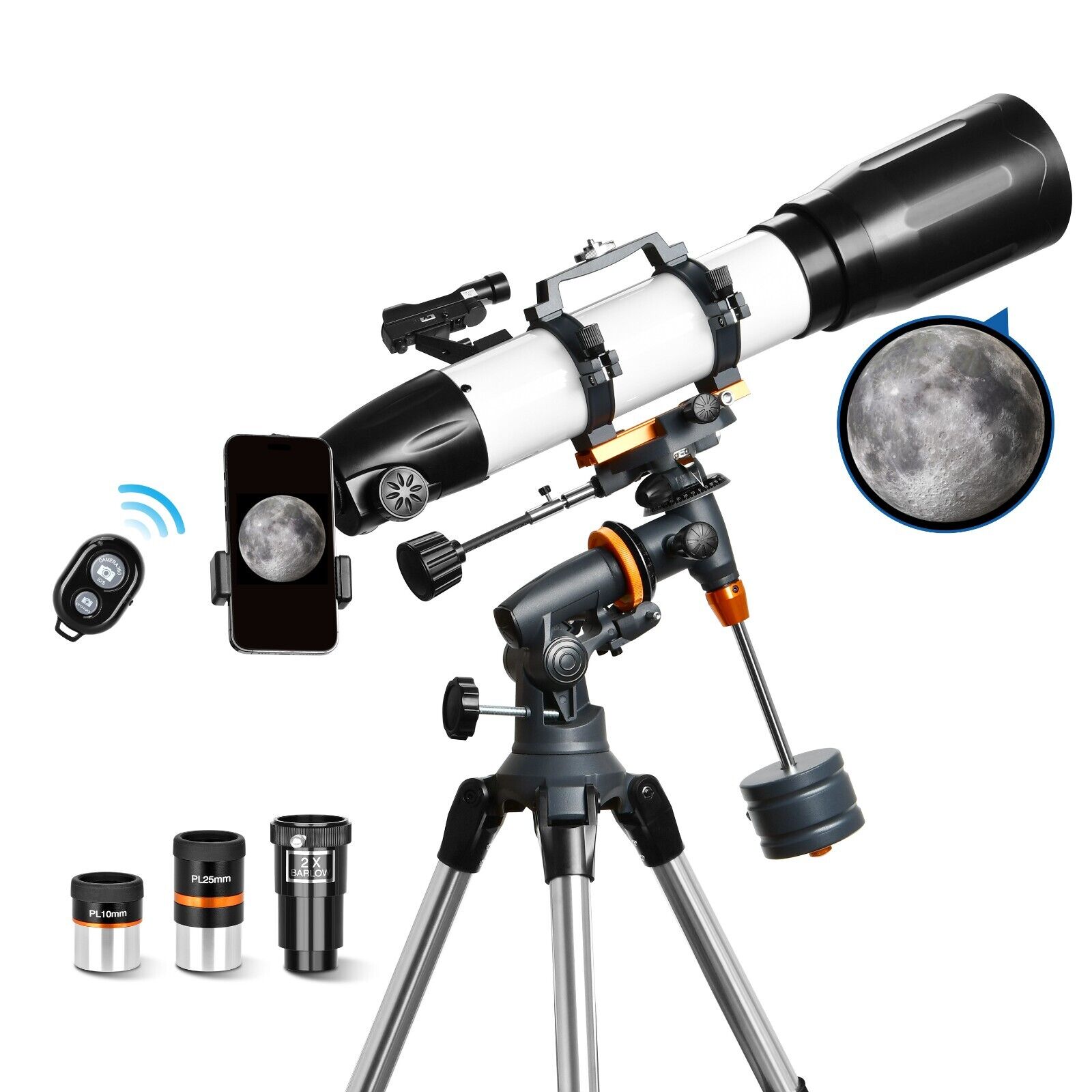 65090EQ Professional Astronomical Telescope for Adults with 2X Barlow Lens
