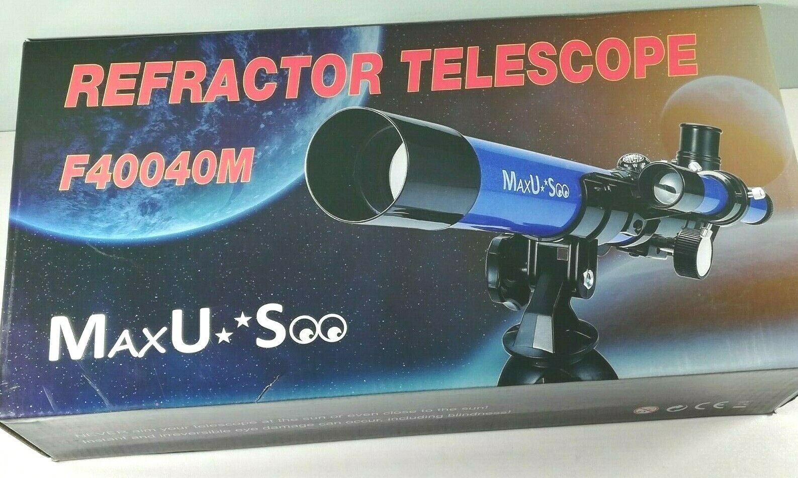 MaxUSoo F40040M Refractor Telescope 400mm FL, Aperture 40mm