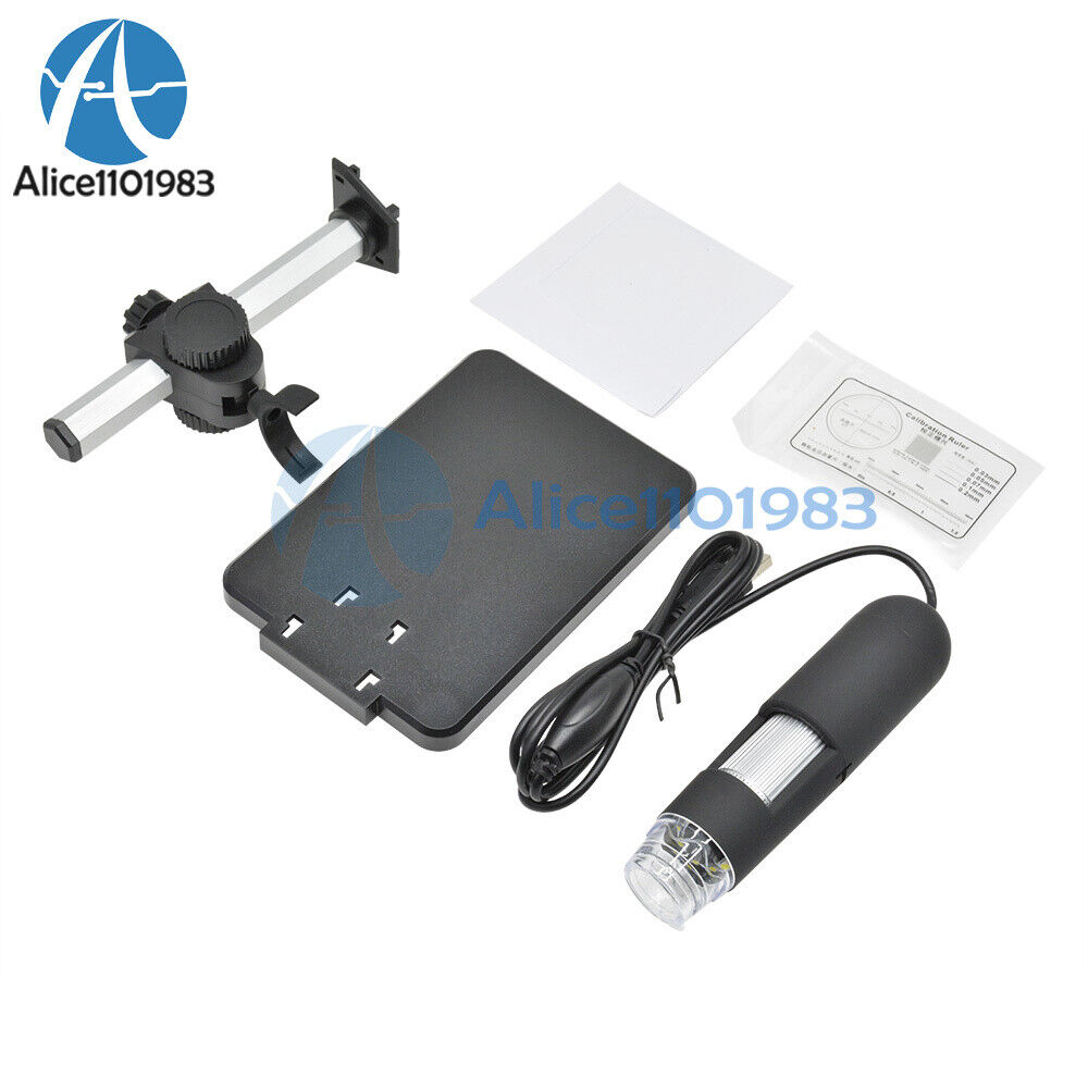 2MP USB 1000X 8 LED Digital Microscope Endoscope Magnifier Camera+Lift Stand Hot