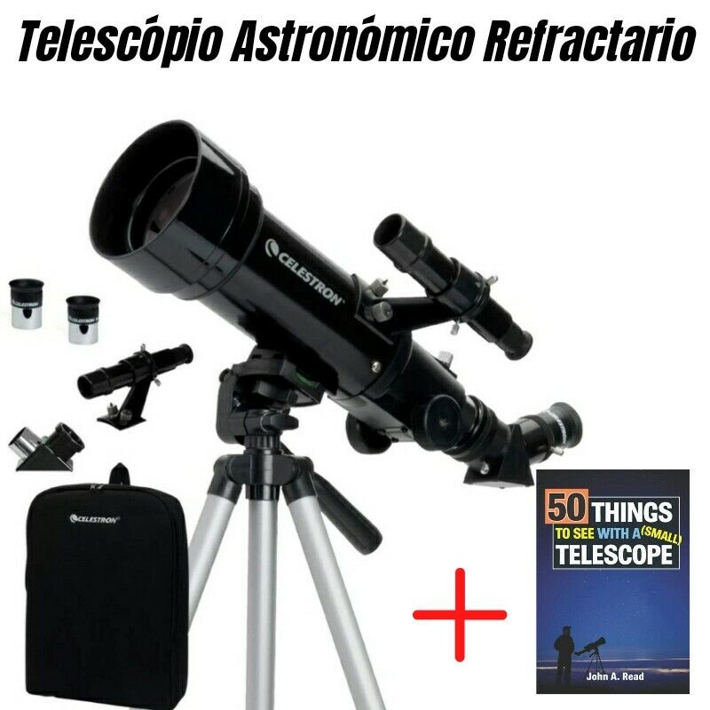 Telescopio Refractario Astronomico Profesional Con Libro Espacio Exterior Regalo