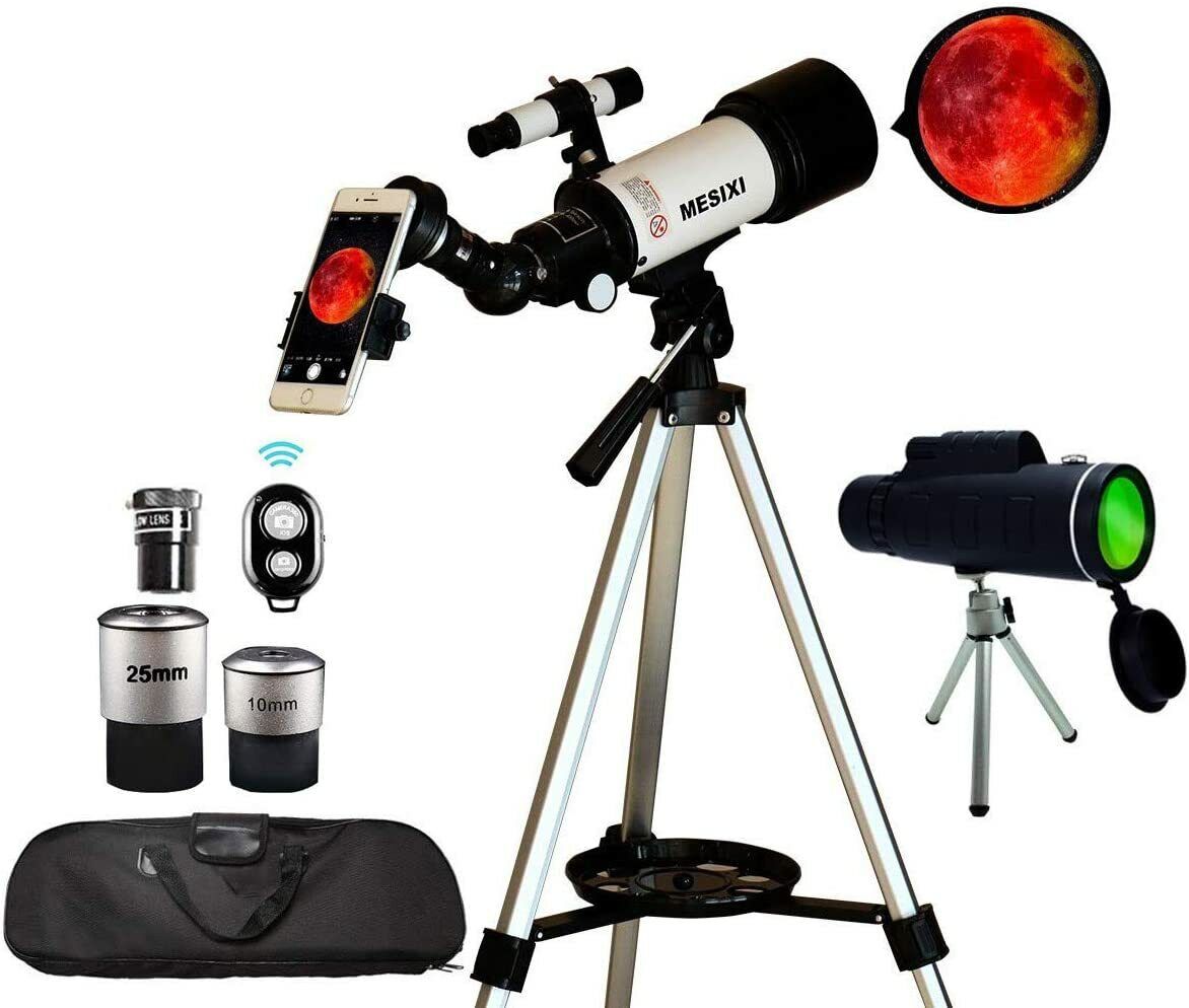 Astronomical Telescopes + Travel Monocular Telescope Scope 70mm Aperture 400mm A