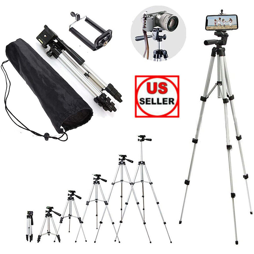 Professional Camera Tripod Stand + Phone Holder For Smartphone Samsung iPhone 