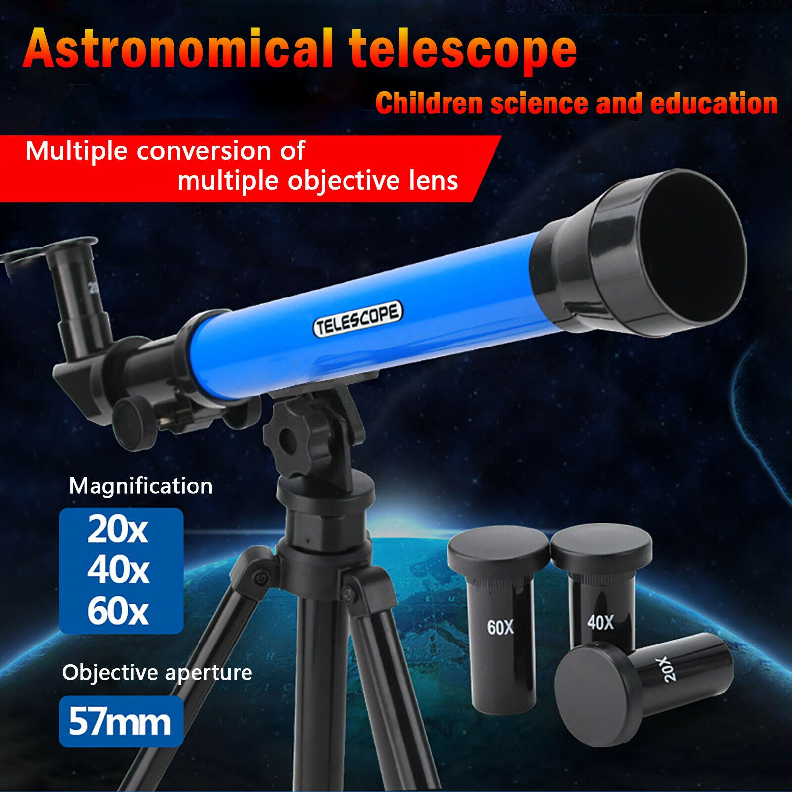 High-Powered Monocular Children Science Education Astronomical Telescope Toys p丨