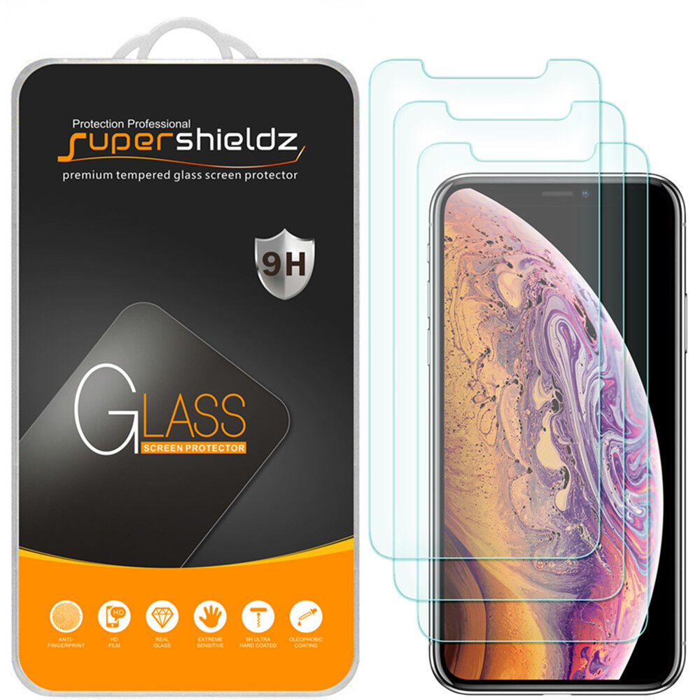 3X Supershieldz Tempered Glass Screen Protector Saver for Apple iPhone X / XS