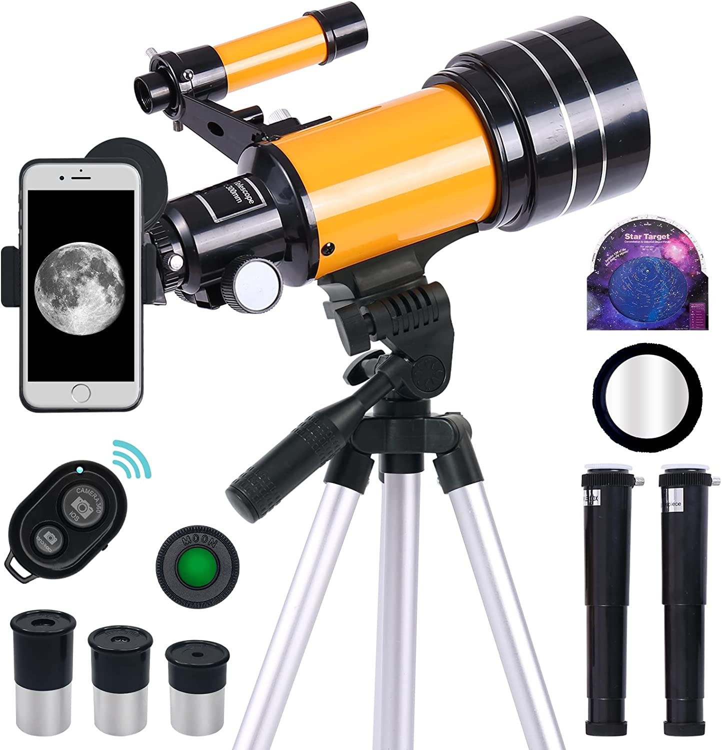 Telescope for Adults & Kids, 70Mm Aperture Professional Astronomy Refractor Tele