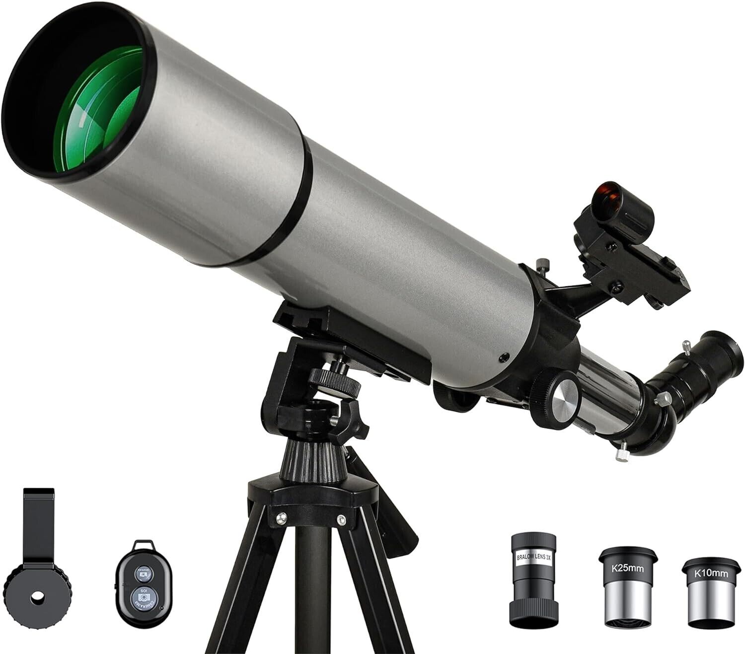 Telescope 80MM Aperture 500MM W/Stargazing App for Adults High Powered