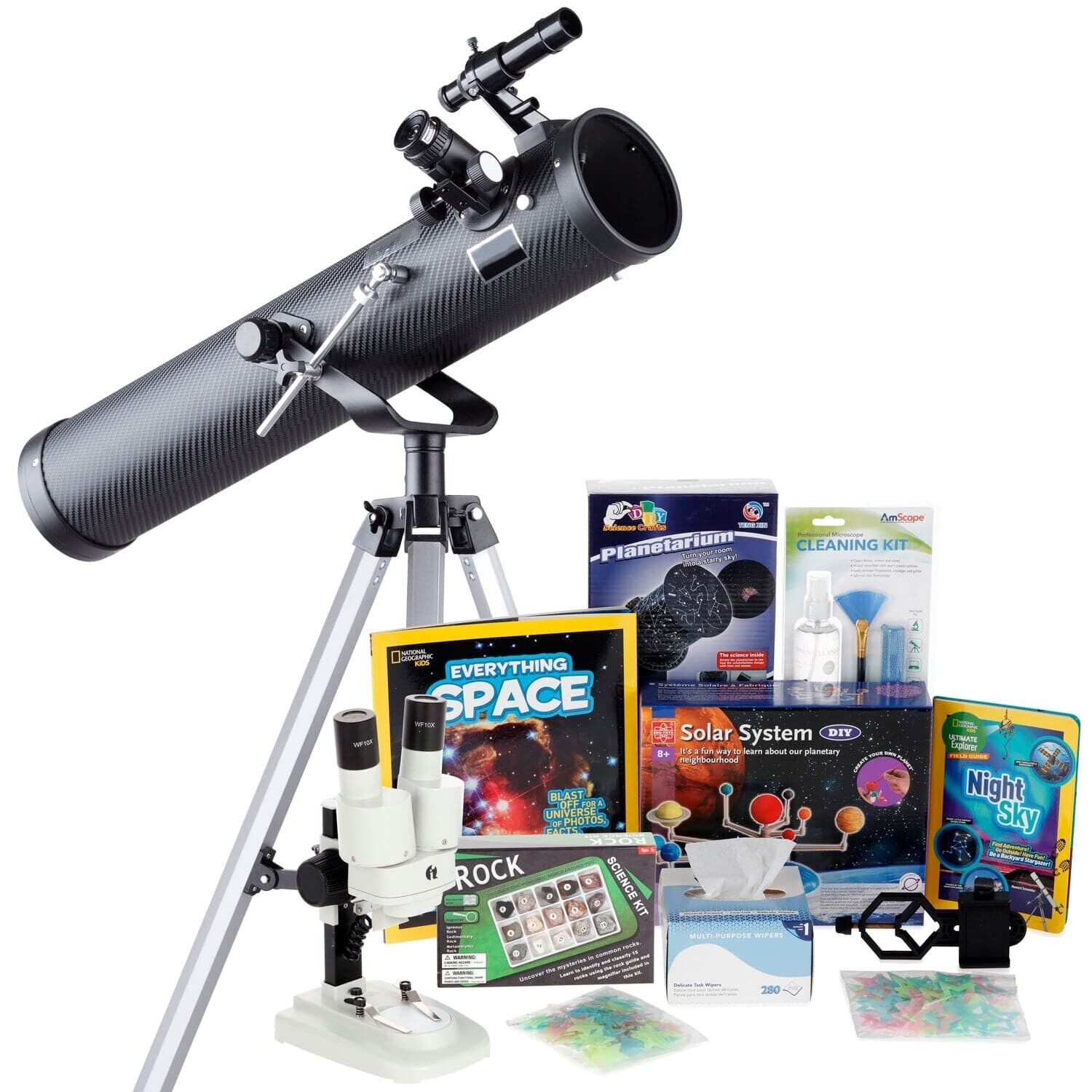 Kids Telescope Space Watcher Series with 35X-350X 76mm Reflector Telescope Kit 8