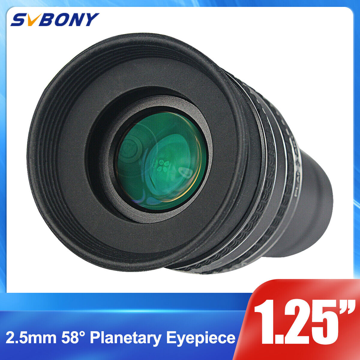 1.25\'\' SWA 58 Degree 2.5mm Planetary Eyepiece Lens for Astronomical Telescopes