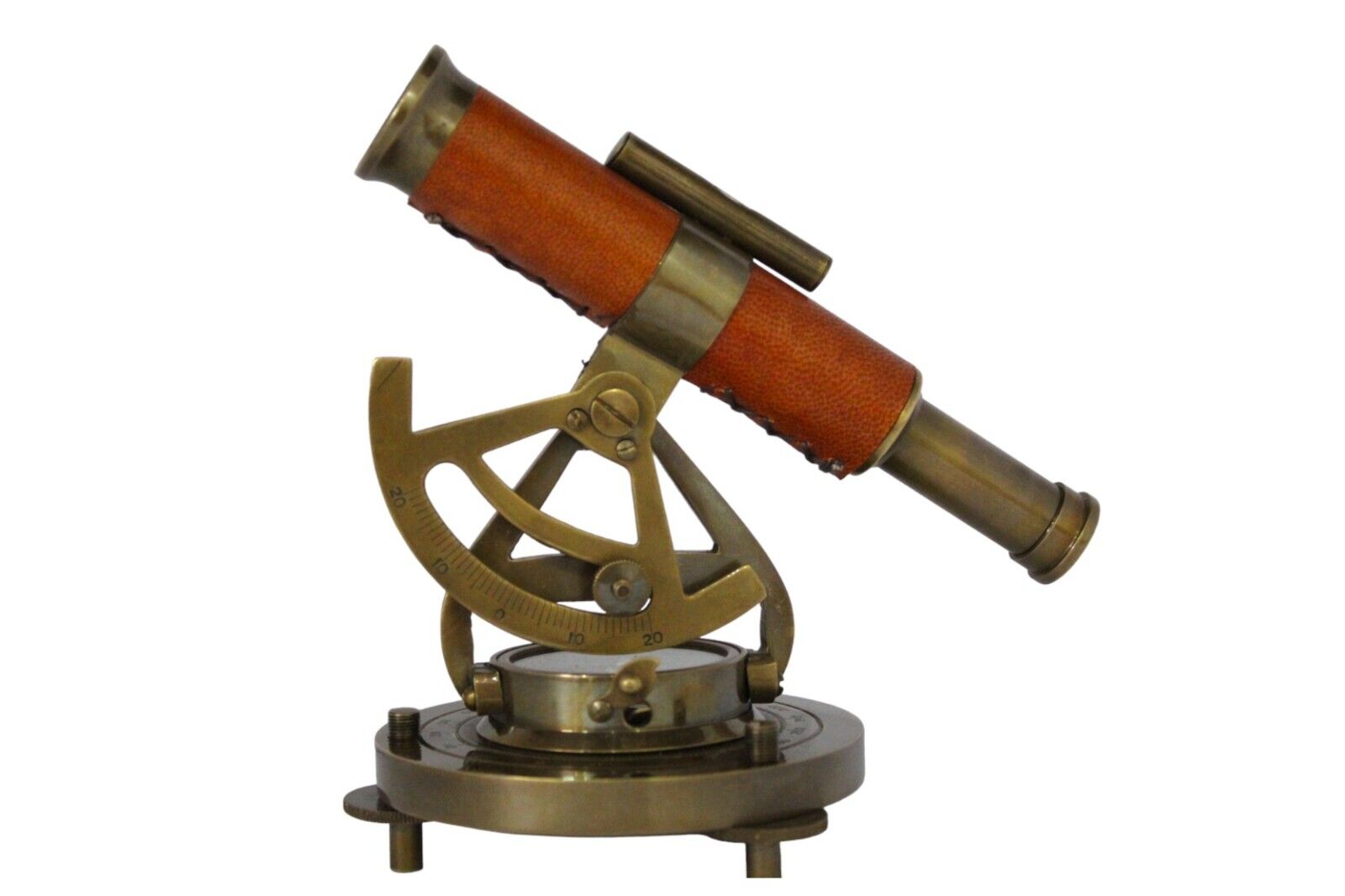 Mini Leather Antique Telescope with compass