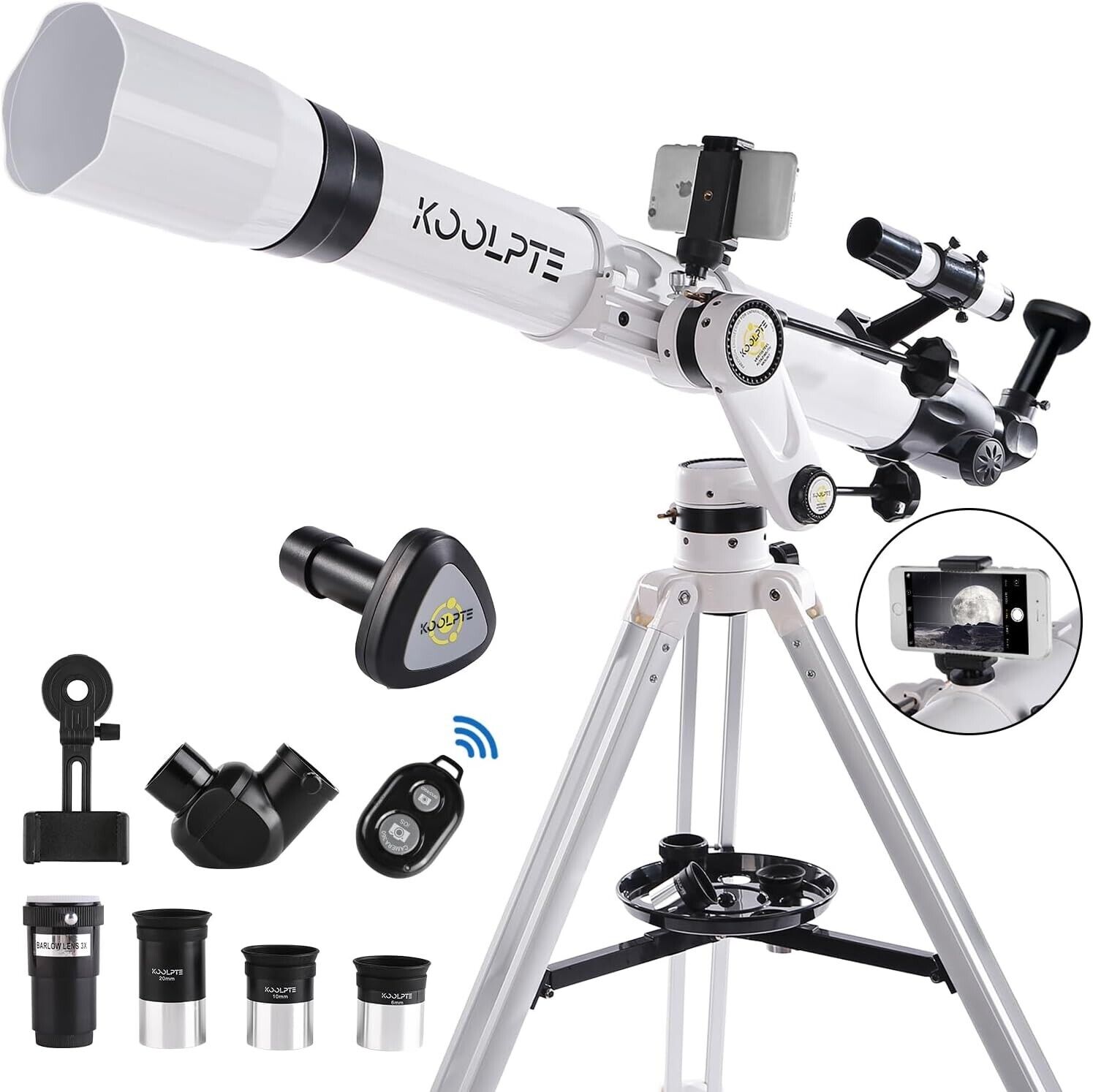Telescope with Digital Eyepiece - 90mm Aperture 900mm Astronomy Refracting Te...