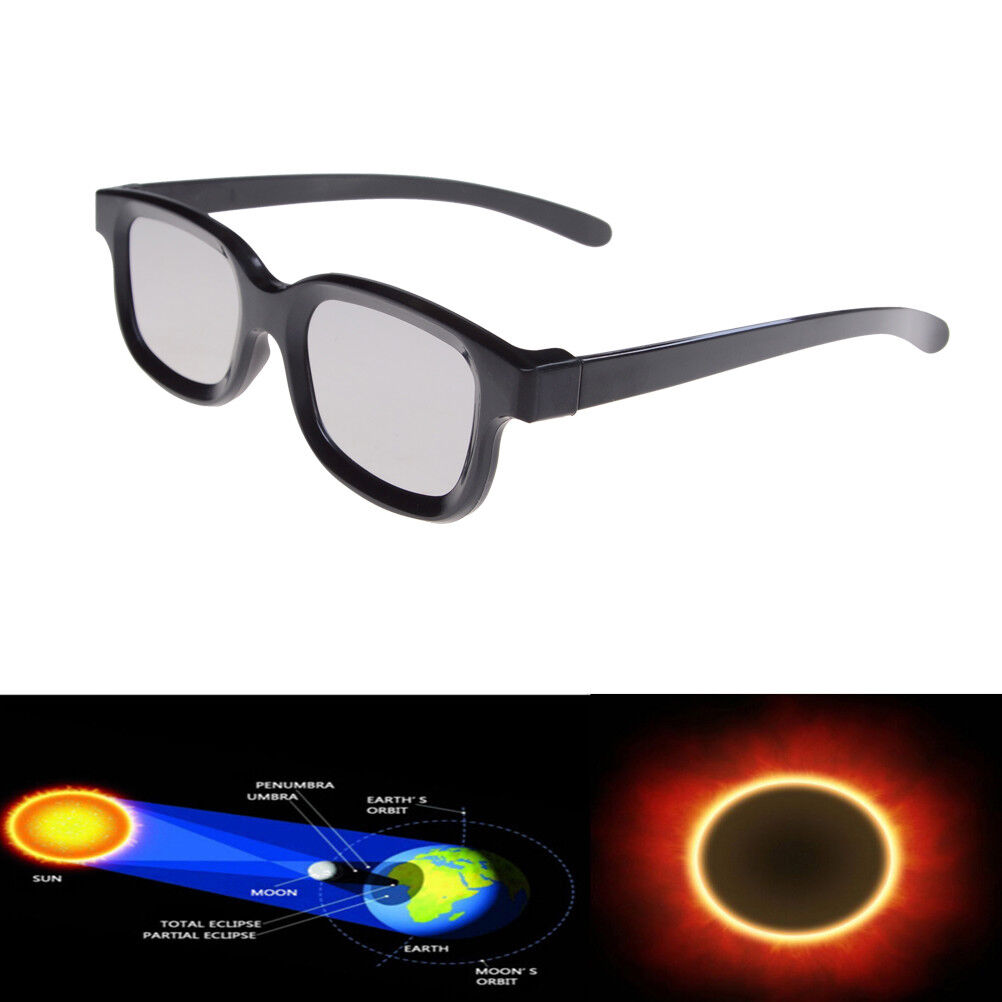 Solar Eclipse Glasses 2017 Black Frame Sun Plastic Eyeglasses Adult Safe 2L9