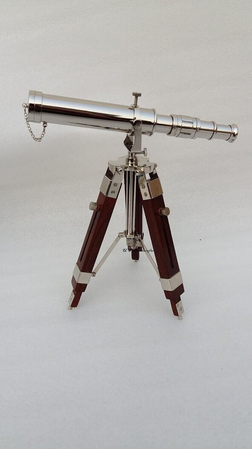 Vintage Brass Nautical Telescope With Tripod Stand Chrome Telescope For Decor