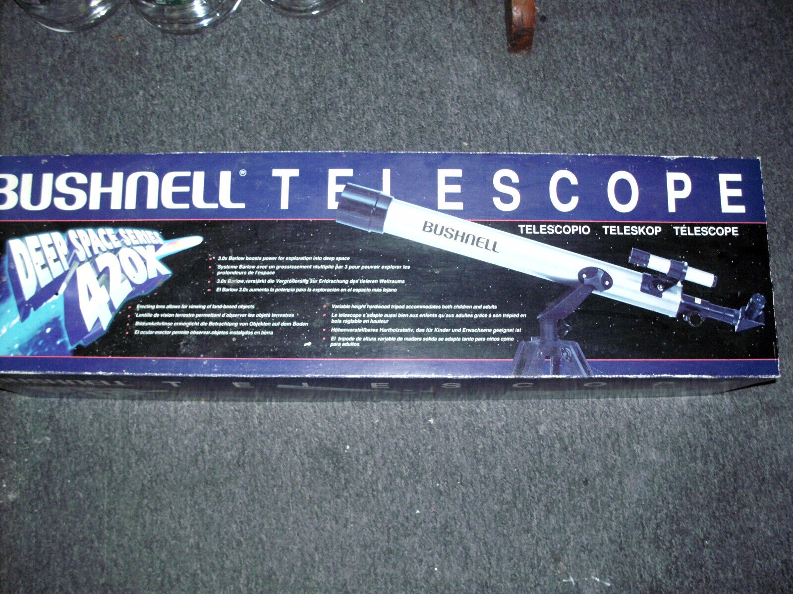 Bushnell Deep Space 420X #78-9512 60mm Refractor Telescope w/Hardwood Tripod New