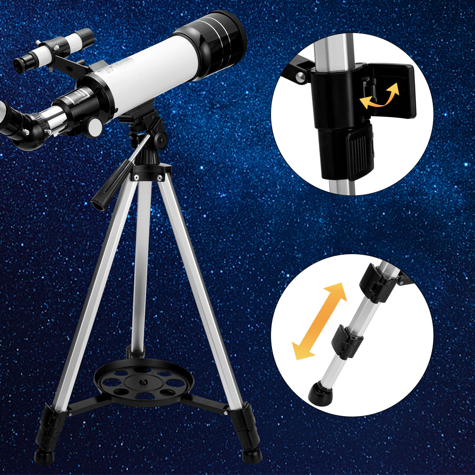 70mm Astronomical Telescope 3X with Phone Adapter Barlow Lens for Kids Gift