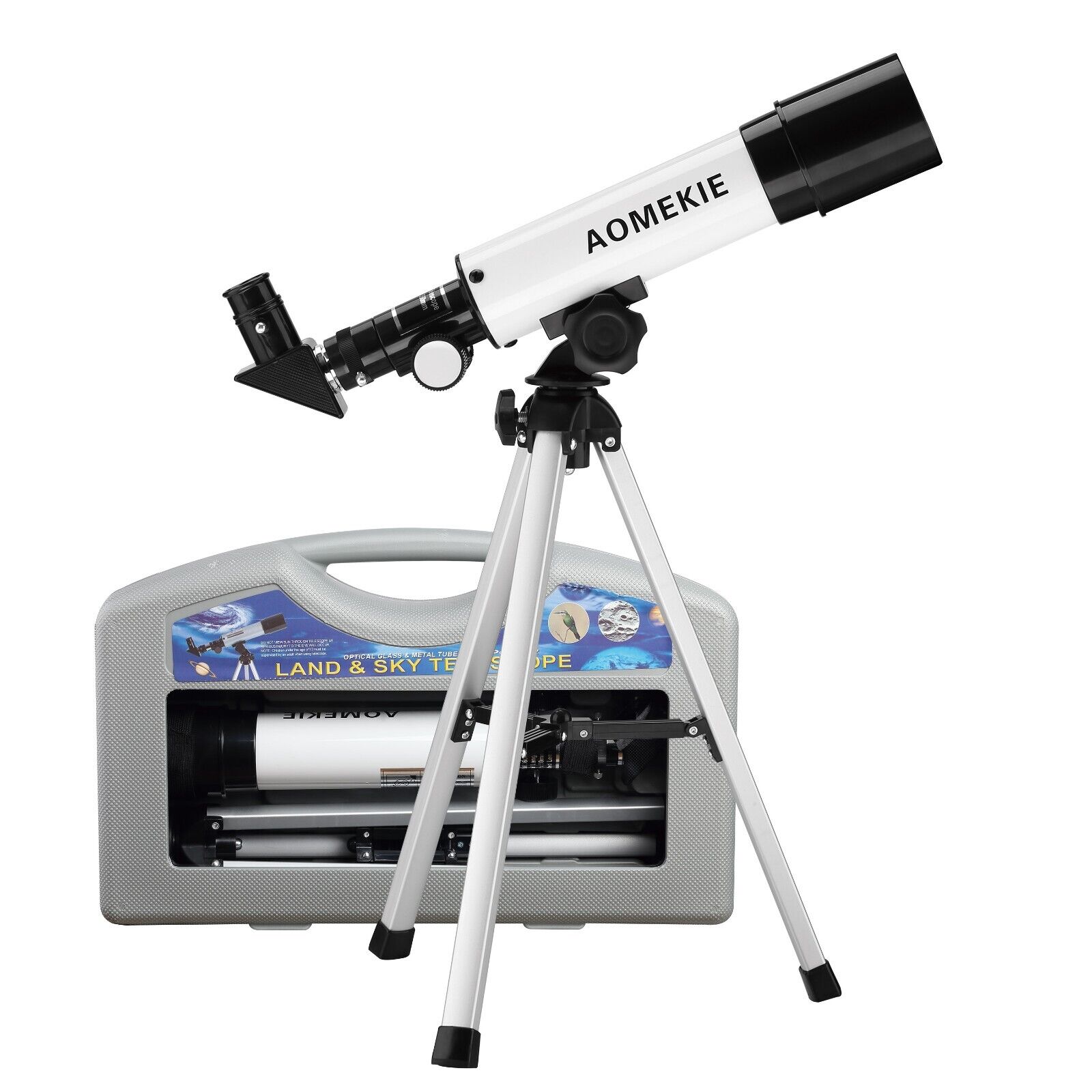 Beginners Telescope with Carrying Box 50/360mm 90X for Moon Watching Kids Gift