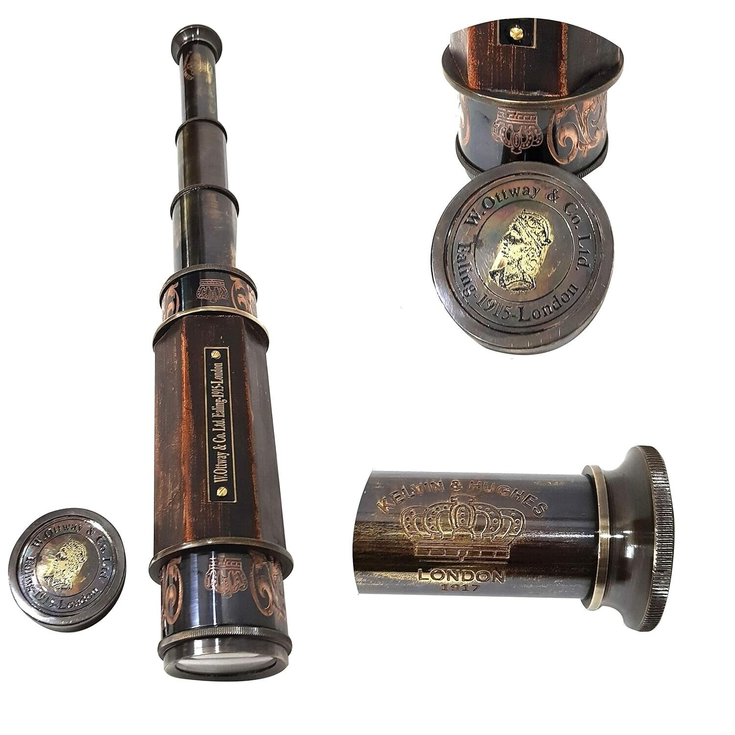 Marine Spyglass Vintage Nautical Pull Out Telescopes Antique Brass Collection