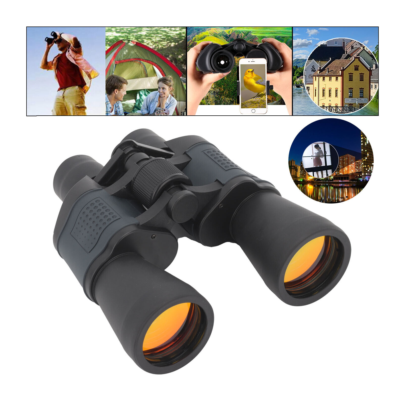 60X60 Zoom Binoculars Day Night Vision Travel Outdoor HD Hunting Telescope USA