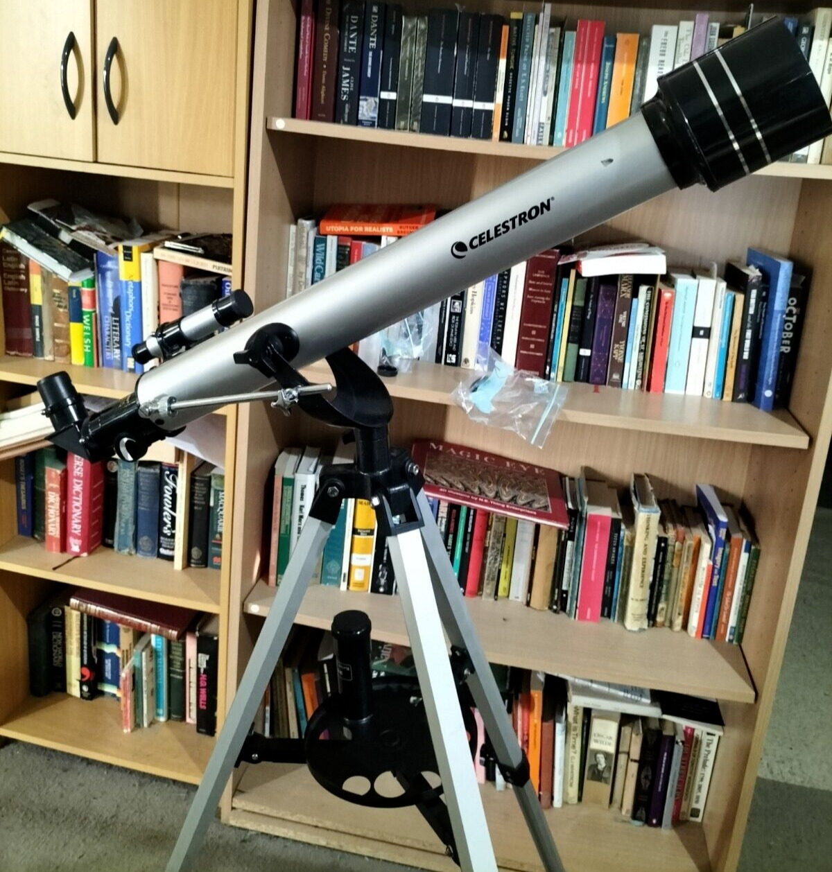Celestron PowerSeeker 60 mm refracting telescope with sighting scope & tripod