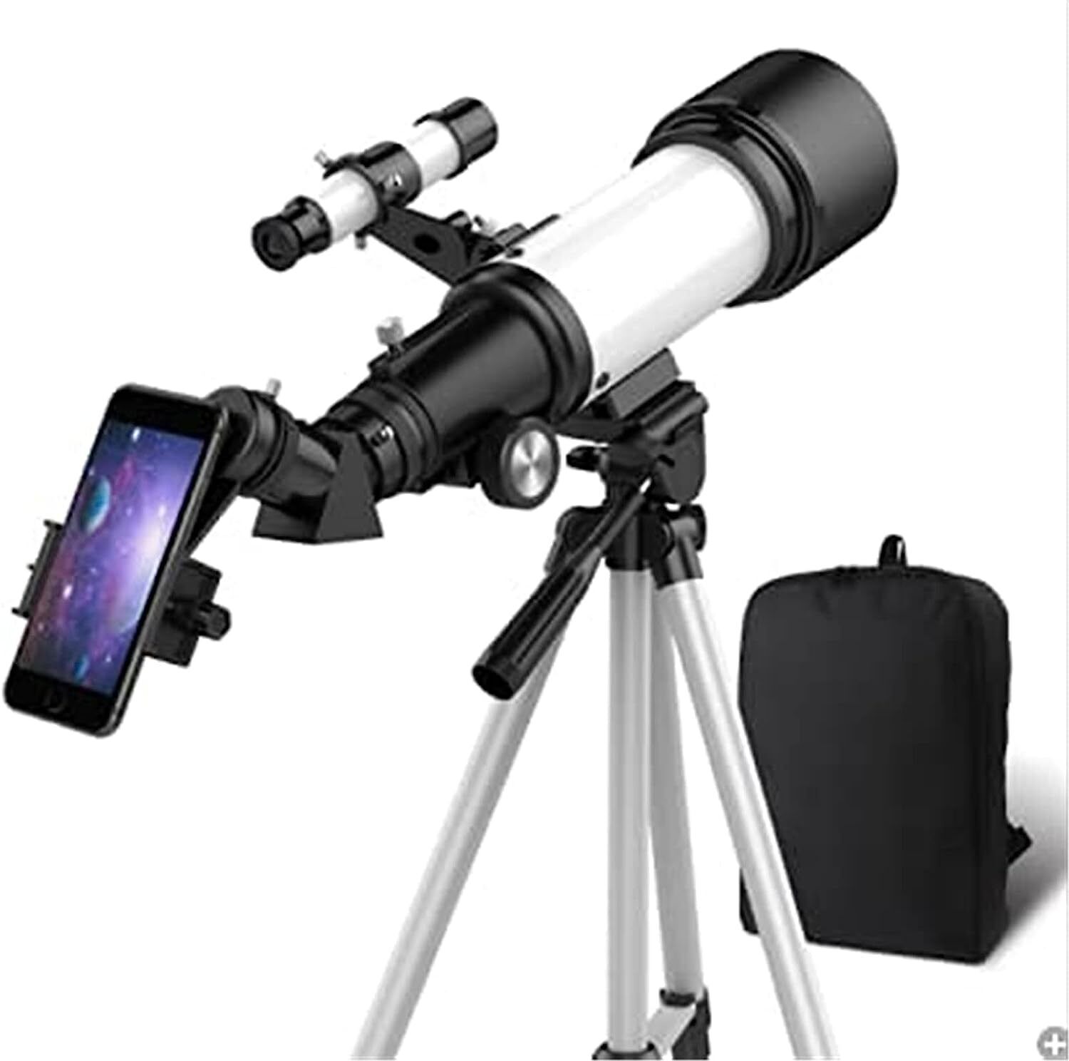 Telescope 70mm Aperture 400mm AZ Mount, with Tripod, Phone Adapter, Backpack