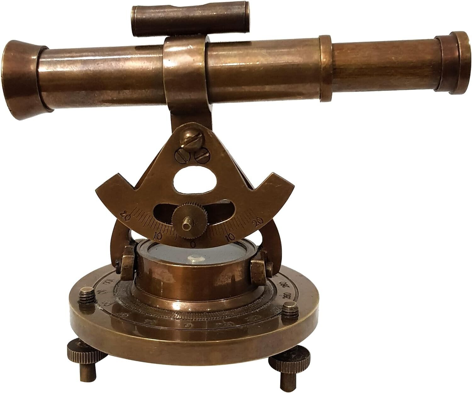 Antique Brass Nautical Alidade Telescope Compass Surveying Theodolite Marine