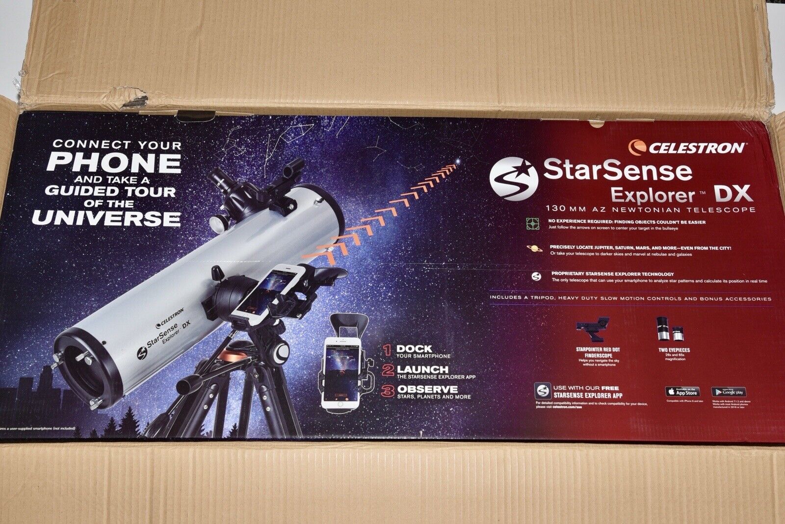 Celestron StarSense Explorer DX 130AZ Smartphone App-Enabled Telescope w 130mm