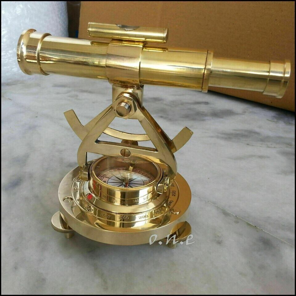 Compass Theodolite Brass Transit & Alidade Telescope Survey Instrument.