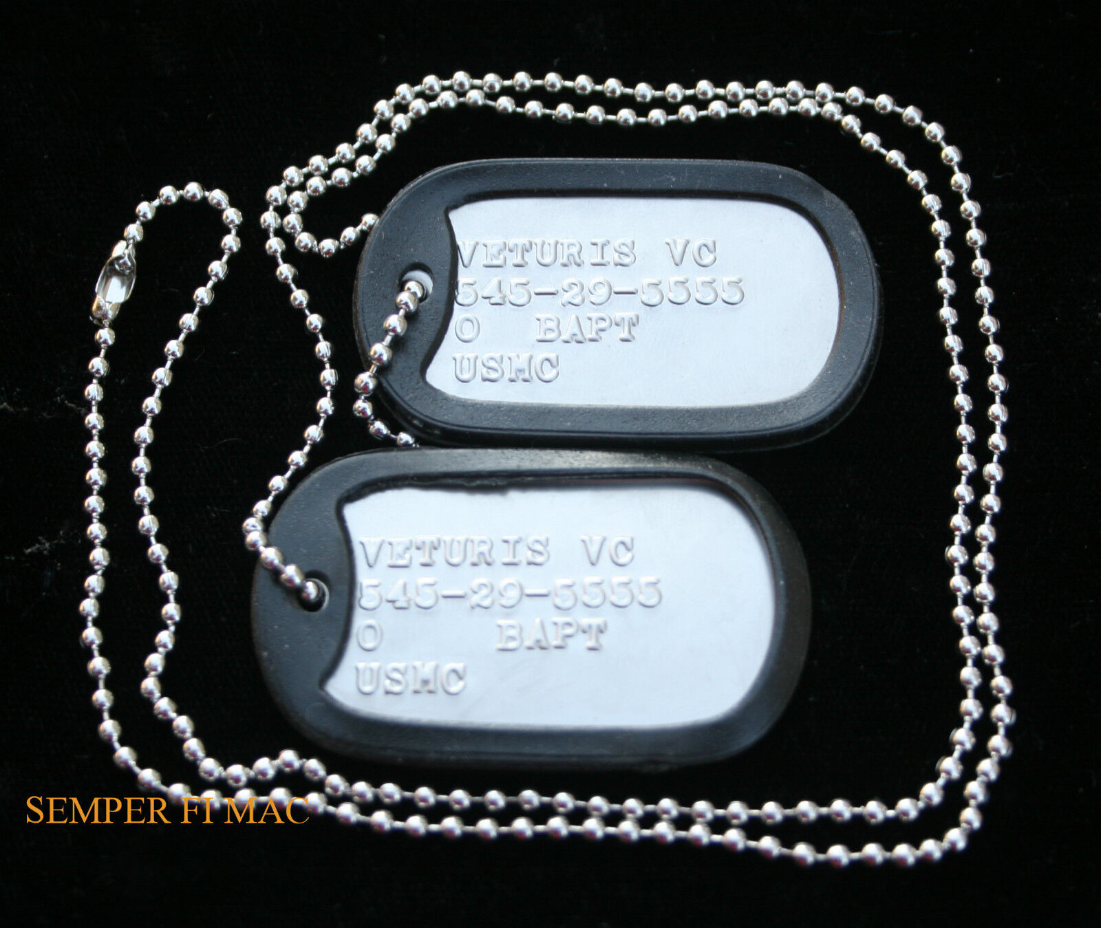 MADE IN USA AUTHENTIC CUSTOM 2 DOG TAGs US ARMY NECKLACE USA PERSONALIZED GI 