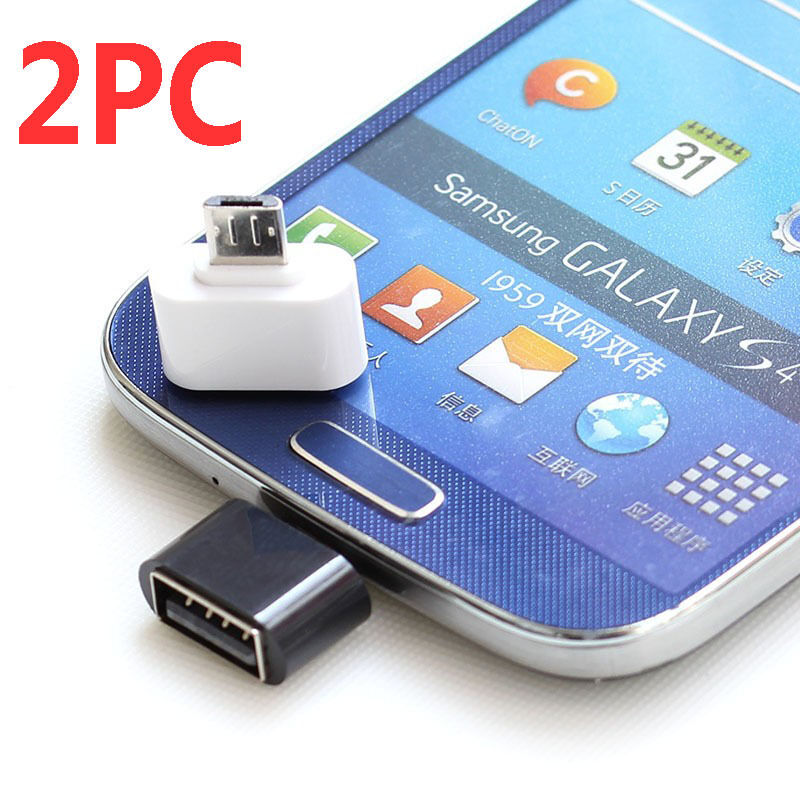 2PC Micro USB Male to USB 2.0 Adapter OTG Converter For Android Tablet Phone
