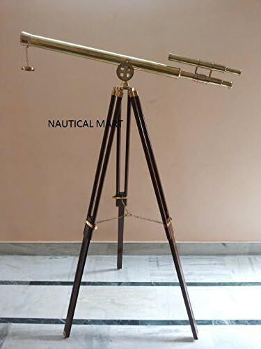NauticalMart Solid Brass Nickel Griffith Astro Nautical Telescope with Tripod St