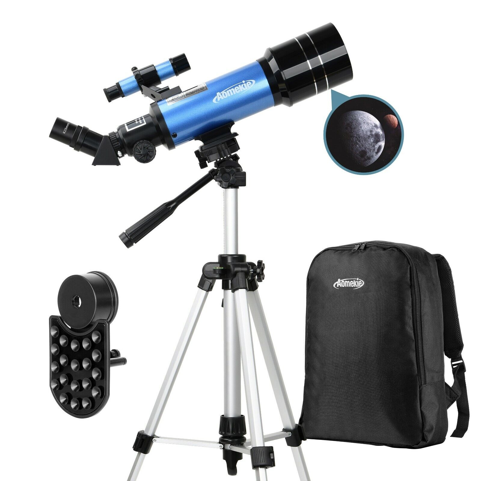 400mm Astronomical Telescope W/ Mobile Holder Backpack High Tripod for Beginners