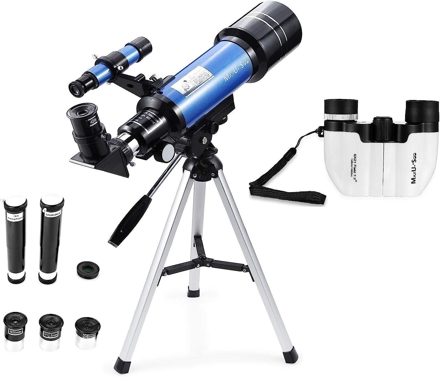 Kids Telescope 400X40Mm with Finder Scope for Kids & Beginners + Portable 10X42 