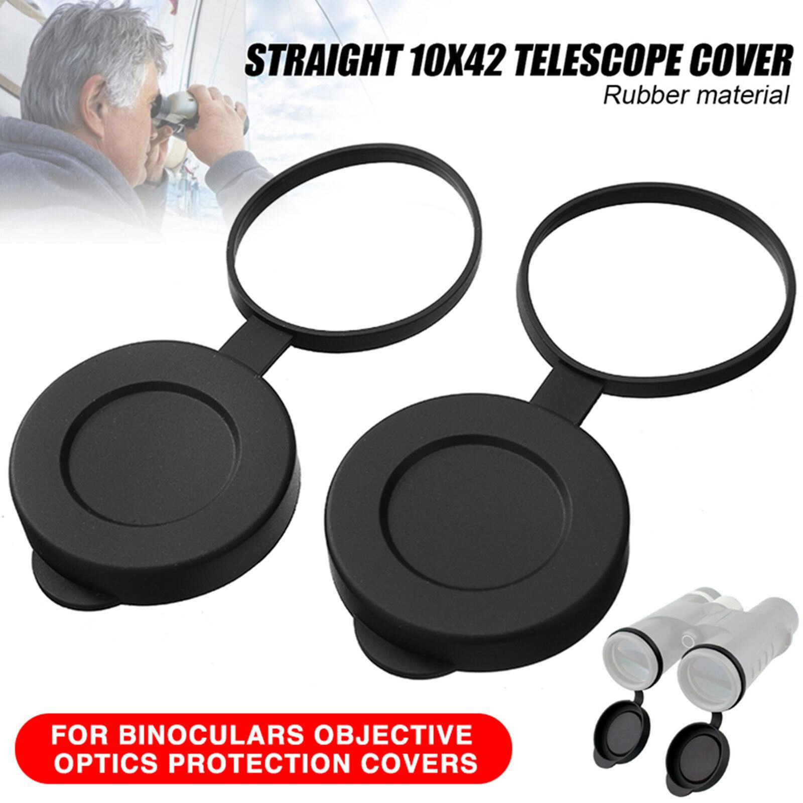 2PCS 10x42 Binoculars Rubber Len Cover Caps Protection Len Covers for Binoculars