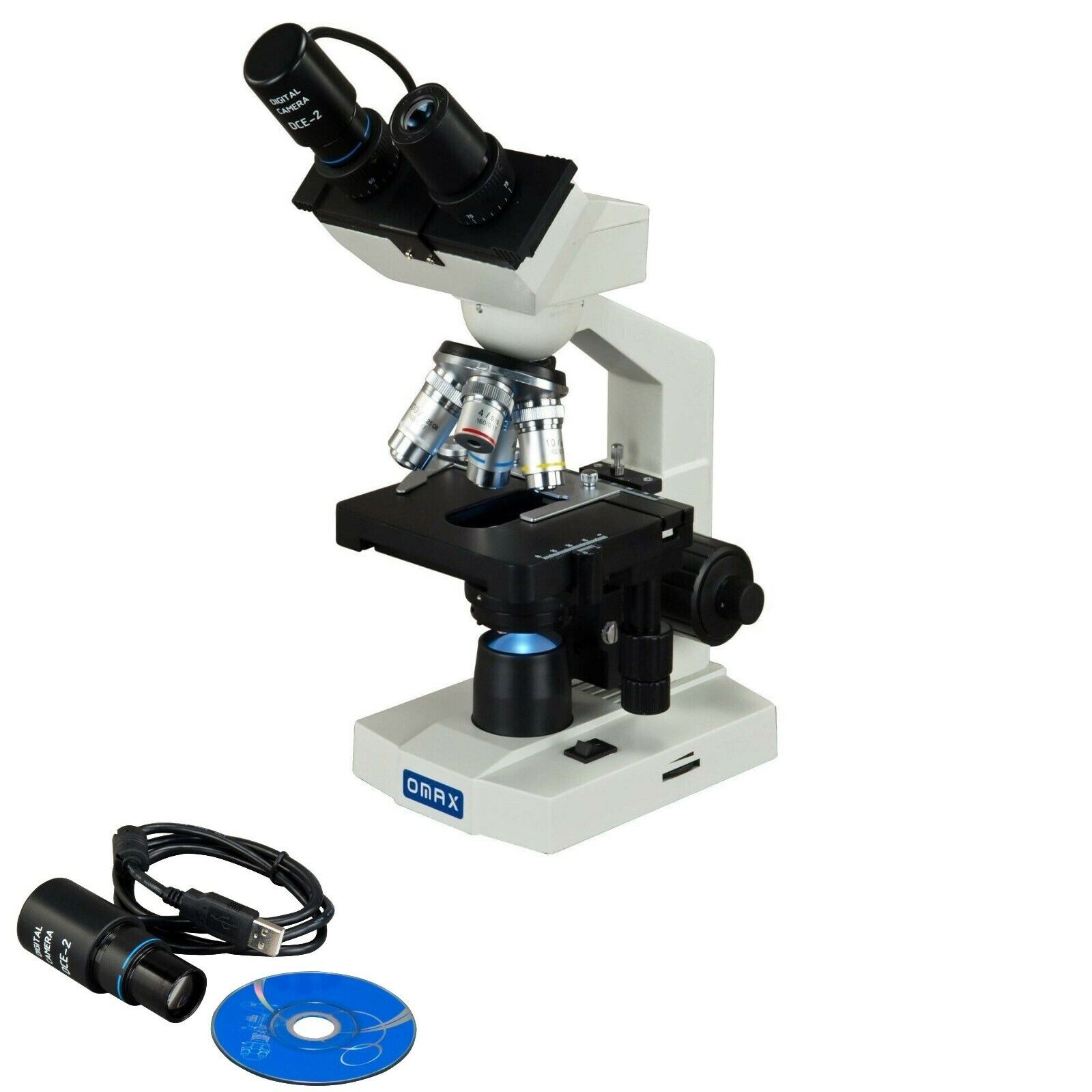 OMAX 40X-2500X Binocular Lab Compound LED Microscope+Mechanical Stage+USB Camera