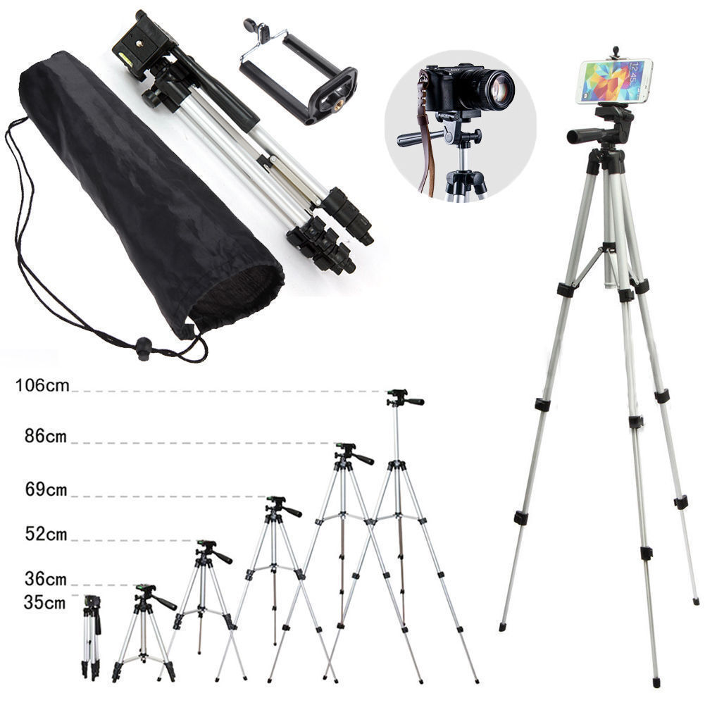 Portable Professional Camera Tripod Aluminum Stand Holder For Cell Phone Canon 