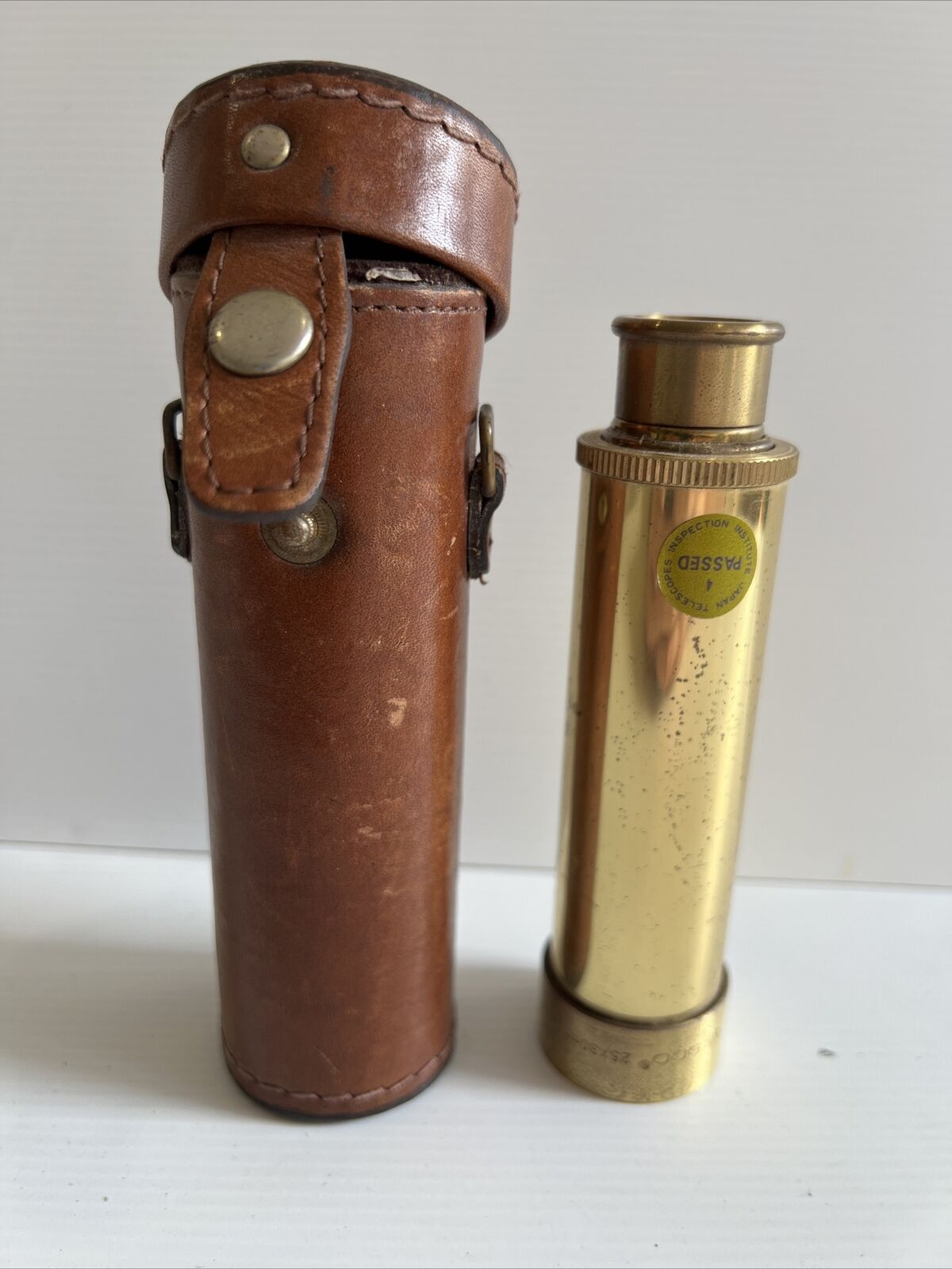 Vintage Tasco Japan 25x30mm 4AG Brass Hand Telescope Spyglass with case