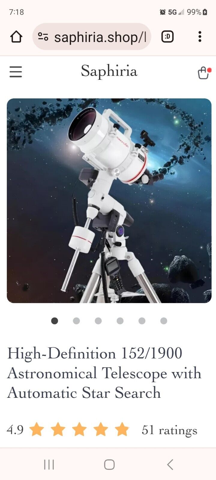 Professional Astronomical Telescope with High Tripod Lunar Mirror HD Viewing