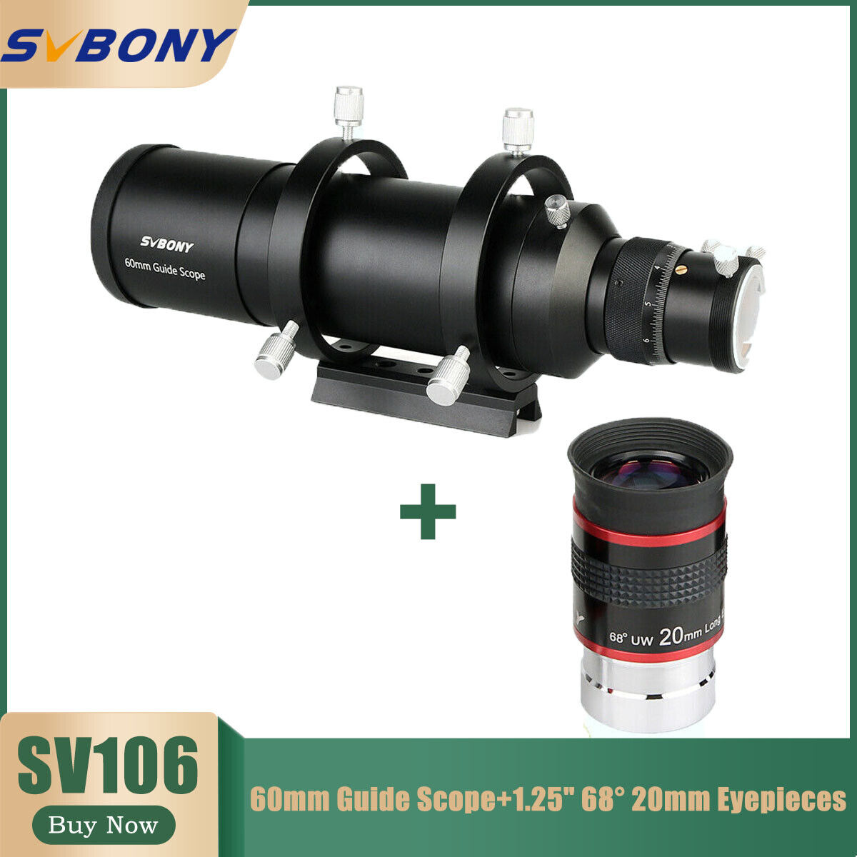 SV106 60mm Compact  Guide Scope Kits+1.25\