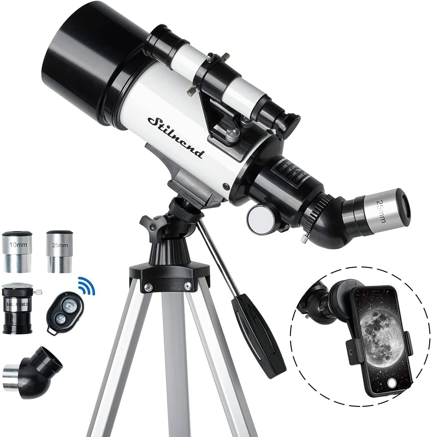 Telescope,70mm Aperture 500mm Telescope for Adults & Kids, Astronomical Refracto