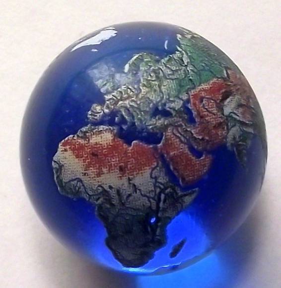 22mm Detailed Solid Glass Earth Globe Navigation Marble