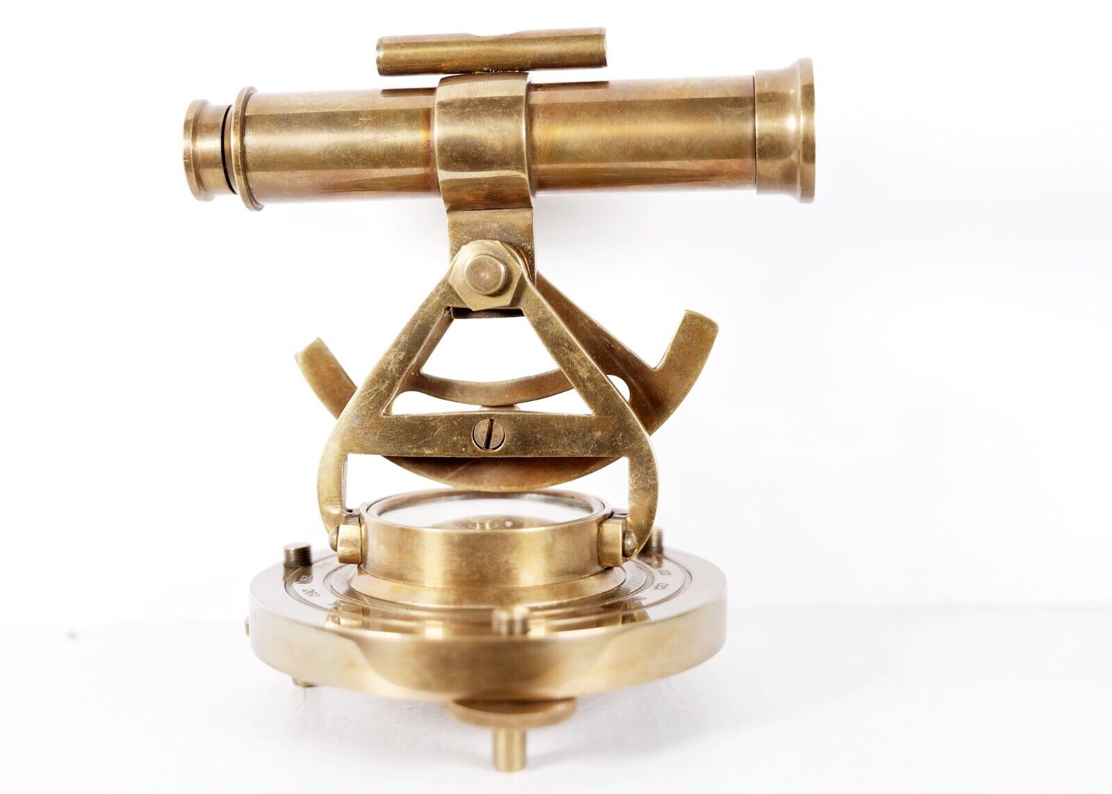 Antique Brass Alidade Compass With Theodolite Telescope For Survey Instrument