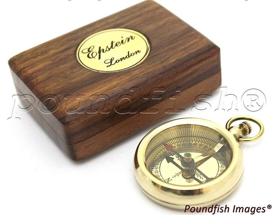 Brass Compass - Epstein London – Pocket Compass with Hard Wood Box