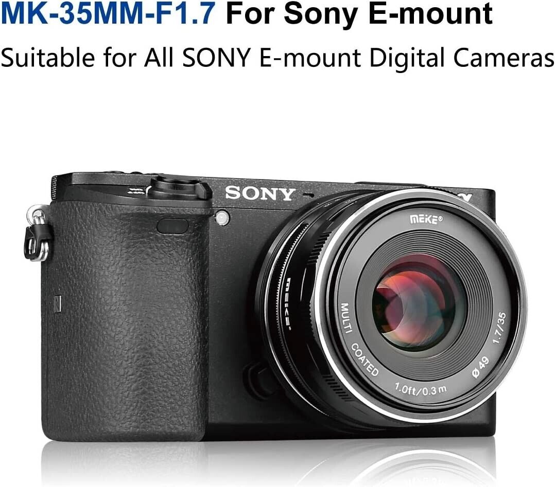 Meke 35 mm F/1.7 APS-C  Manual Focus Lens Multi Coated For Sony E-Mount Camera