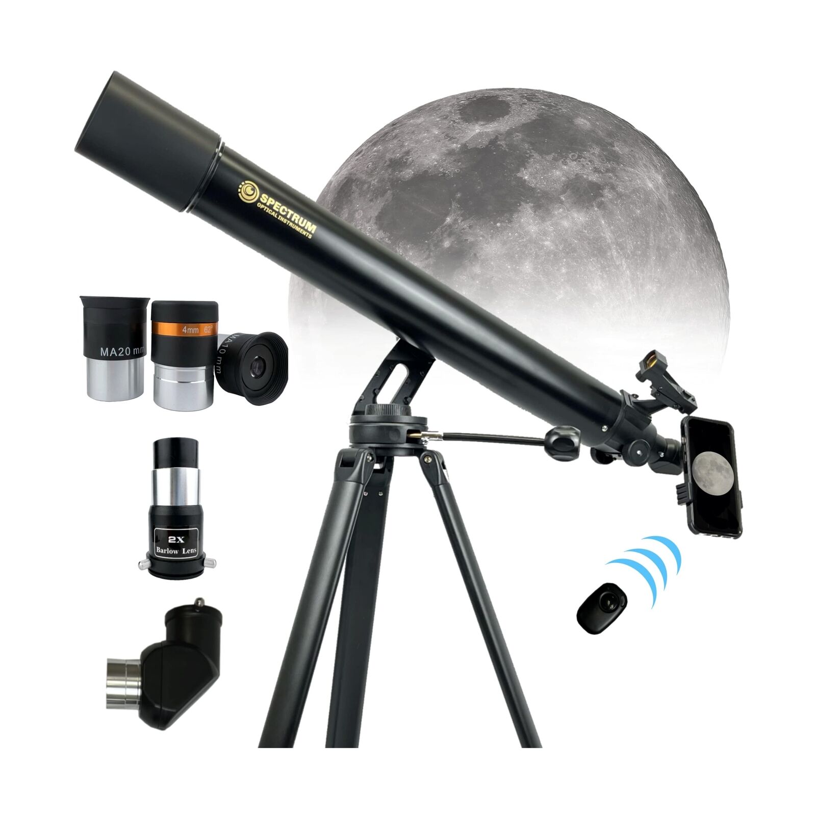 SpectrumOI Telescope for Adults and Kids 8-12 - 80mm Aperture Refractor Teles...