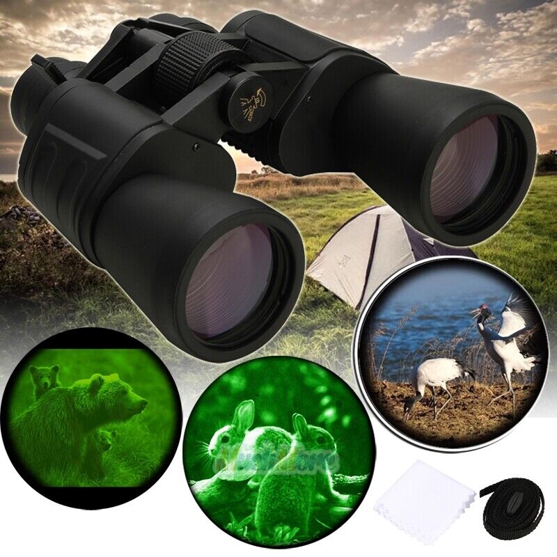 180x100mm Day Night Vision Outdoor Travel HD Binoculars Hunting Telescope+Case