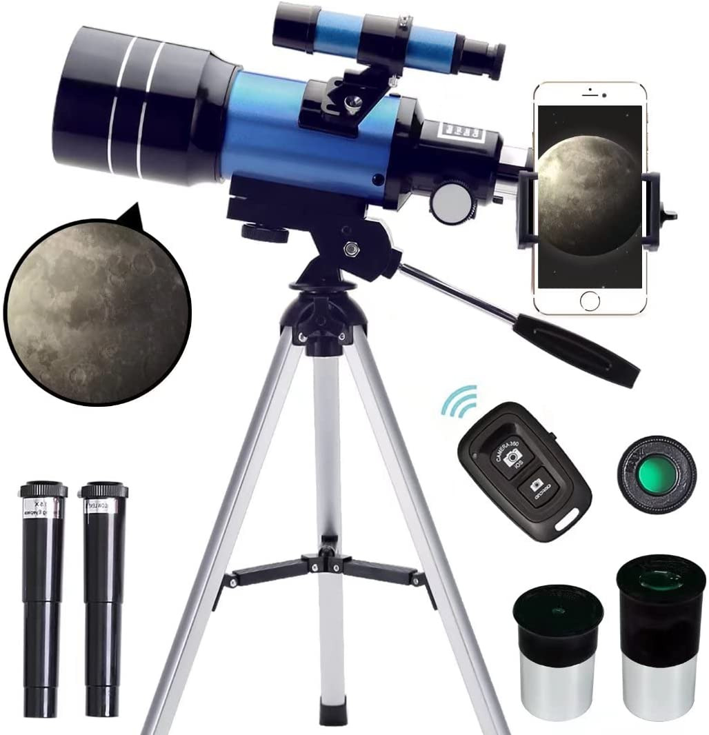 Telescope 70MM Aperture 15X-150X Portable Refractor Beginners 300MM Professional